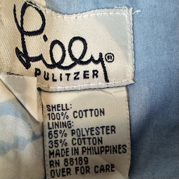 Dress Lilly Pulitzer GIRLS size 14 Cotton Blue Crabs Beach zipper pockets - Picture 4 of 5